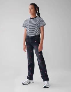 Shoeby Straight Fit Heart Jeans Donkergrijs< Jeans