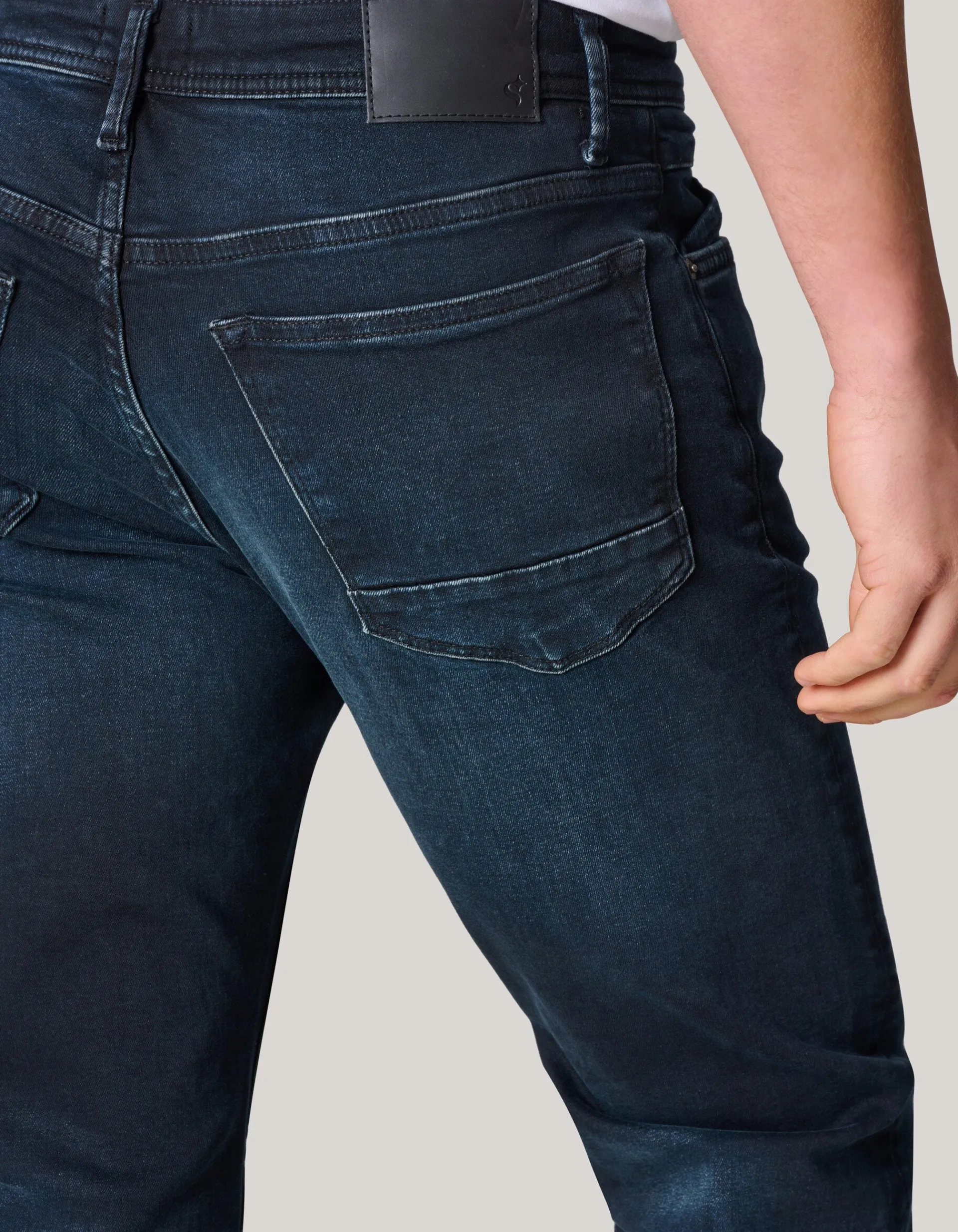 Shoeby Straight Fit Jeans Blauw/Zwart L32<Heren Jeans