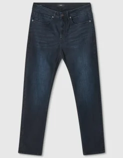 Shoeby Straight Fit Jeans Blauw/Zwart L32<Heren Jeans