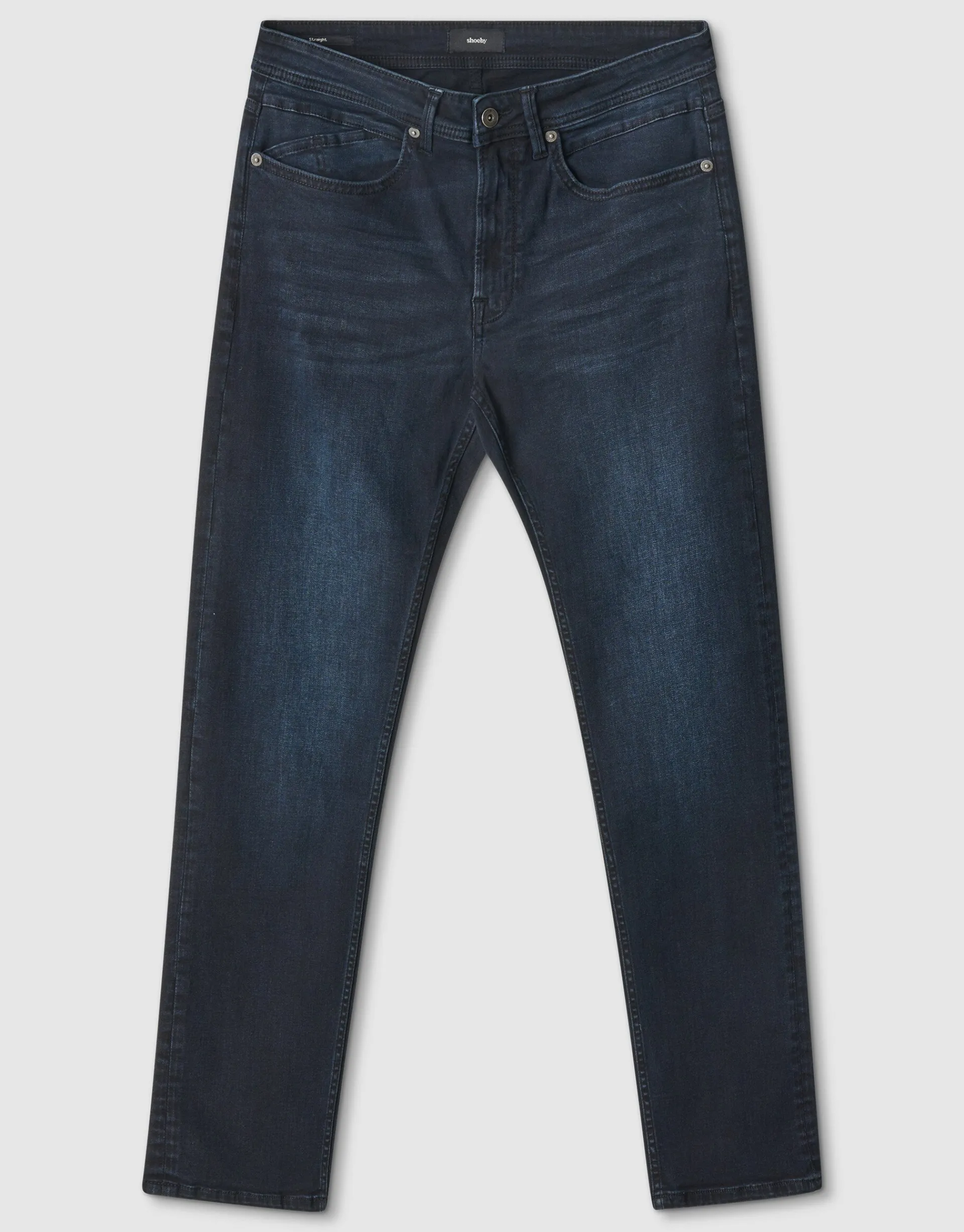 Shoeby Straight Fit Jeans Blauw/Zwart L32<Heren Jeans