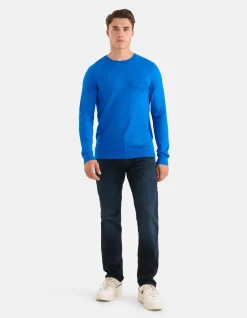 Shoeby Straight Fit Jeans Blauw/Zwart L34<Heren Jeans