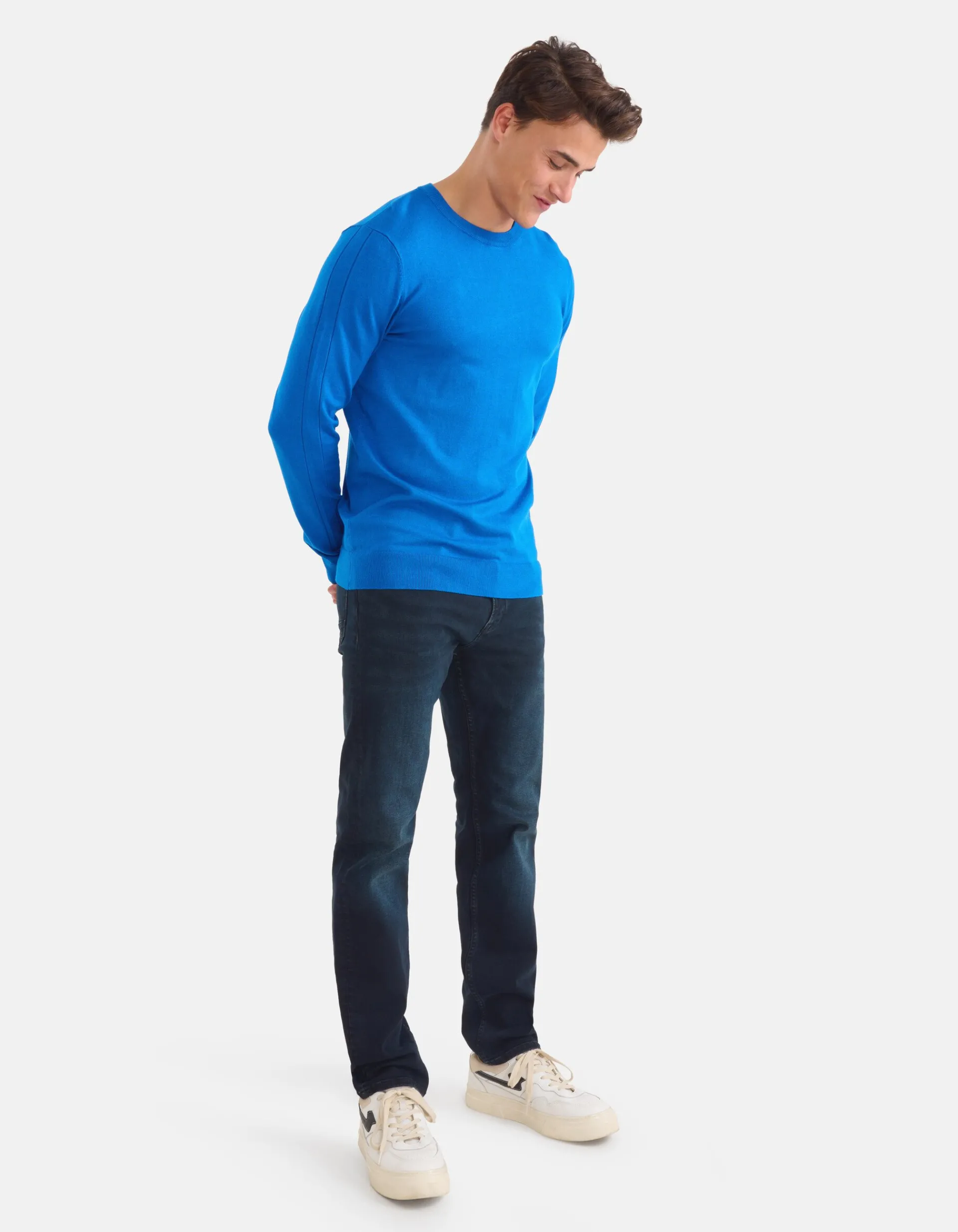 Shoeby Straight Fit Jeans Blauw/Zwart L34<Heren Jeans