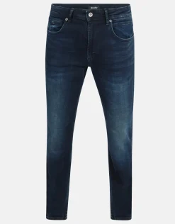 Shoeby Straight Fit Jeans Blauw/Zwart L34<Heren Jeans