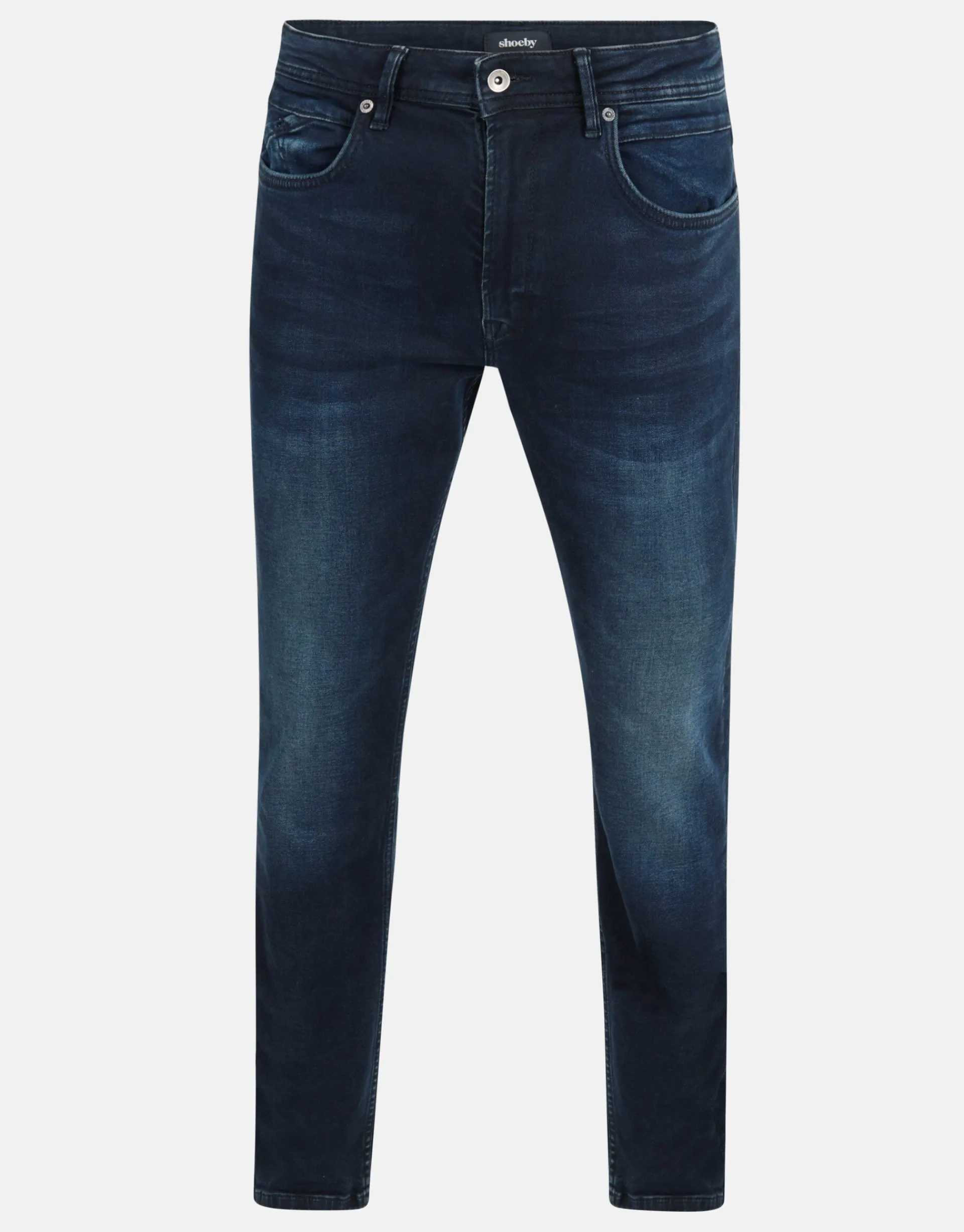 Shoeby Straight Fit Jeans Blauw/Zwart L36<Heren Jeans