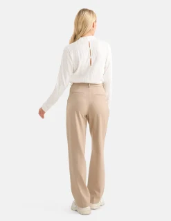 Shoeby Straight Fit Pantalon Beige<DAMES Broeken