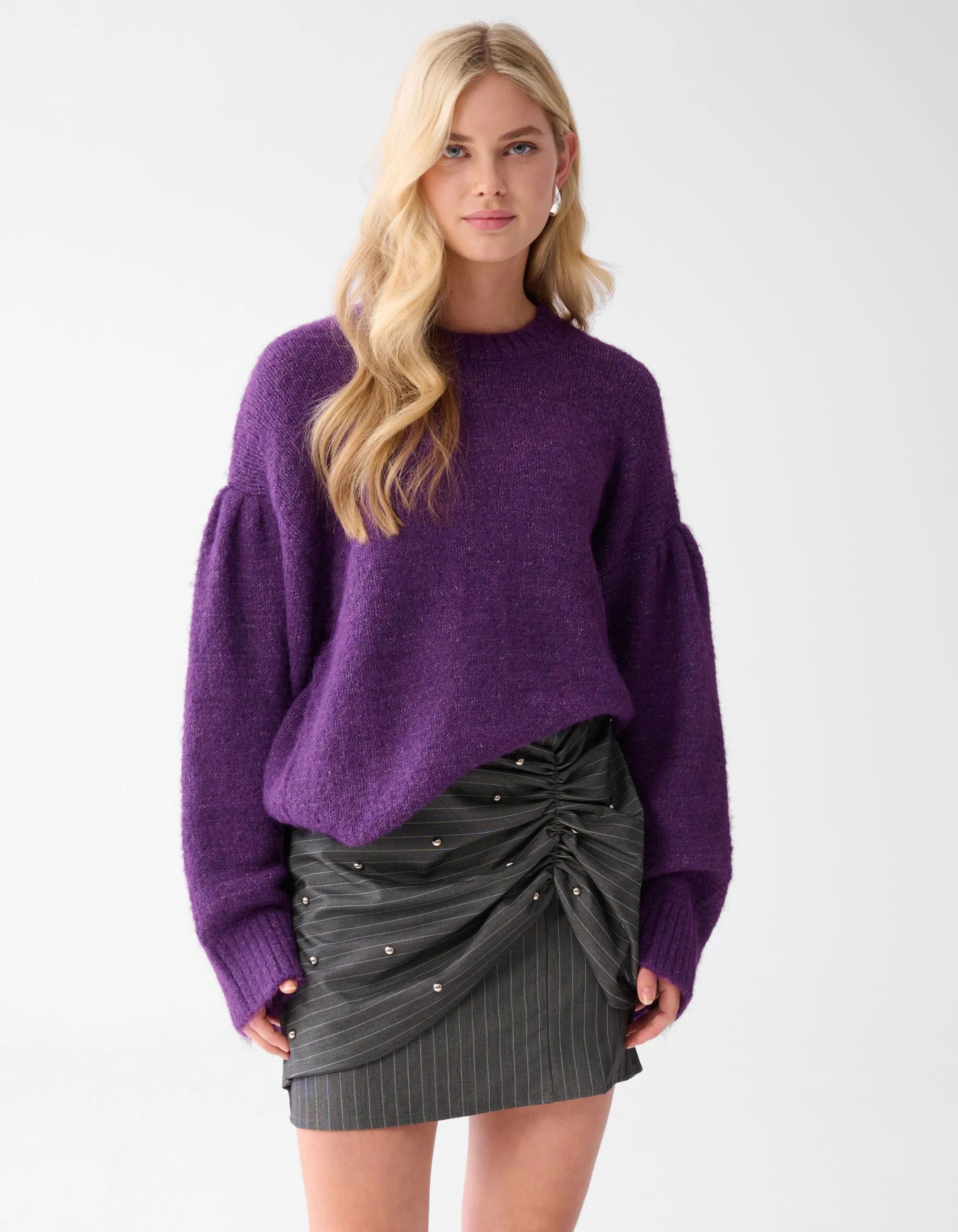 Shoeby Straight Sleeve Trui Donkerpaars<DAMES Truien En Sweaters