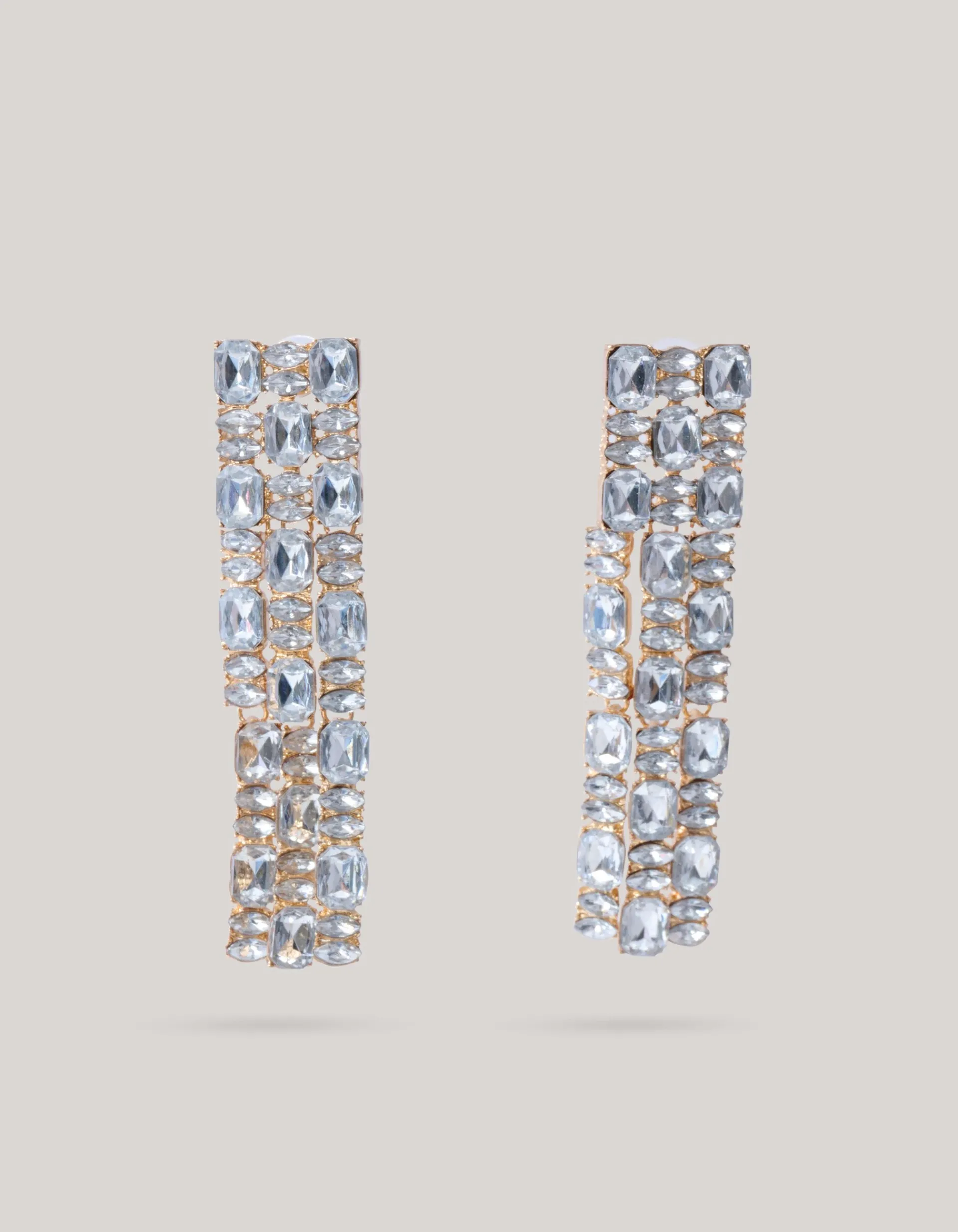Shoeby Straight Strass Oorbellen Goud<DAMES Sieraden