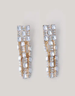 Shoeby Straight Strass Oorbellen Goud<DAMES Sieraden