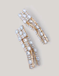 Shoeby Straight Strass Oorbellen Goud<DAMES Sieraden