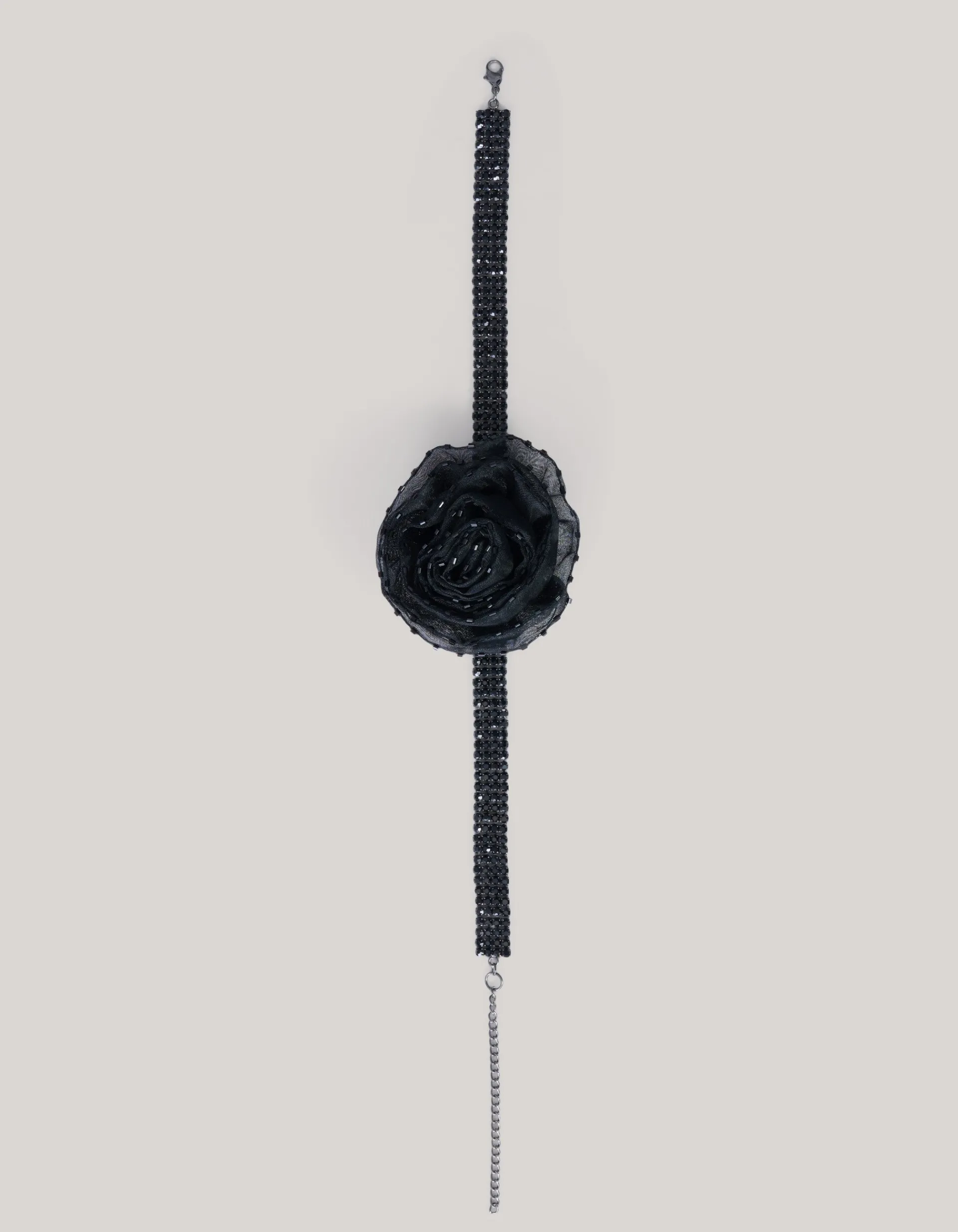 Shoeby Strass Bloem Choker Zwart<DAMES Sieraden