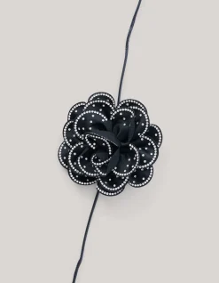 Shoeby Strass Bloem Ketting Zwart By Lizzy<DAMES Sieraden