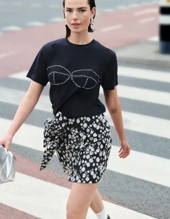 Shoeby Strass Bra T-shirt Zwart<DAMES T-Shirts