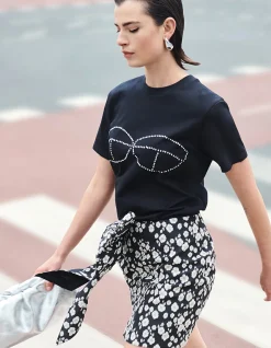 Shoeby Strass Bra T-shirt Zwart<DAMES T-Shirts