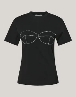 Shoeby Strass Bra T-shirt Zwart<DAMES T-Shirts