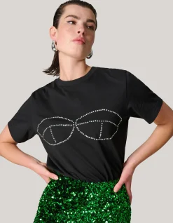 Shoeby Strass Bra T-shirt Zwart<DAMES T-Shirts