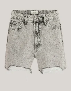Shoeby Strass Denim Short Lichtgrijs<DAMES Shorts