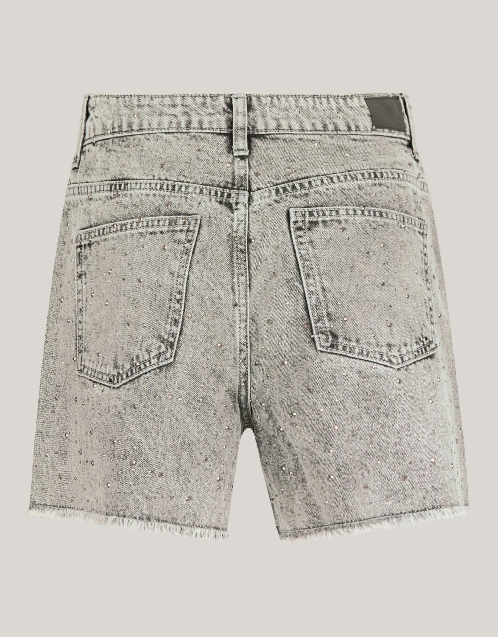 Shoeby Strass Denim Short Lichtgrijs<DAMES Shorts