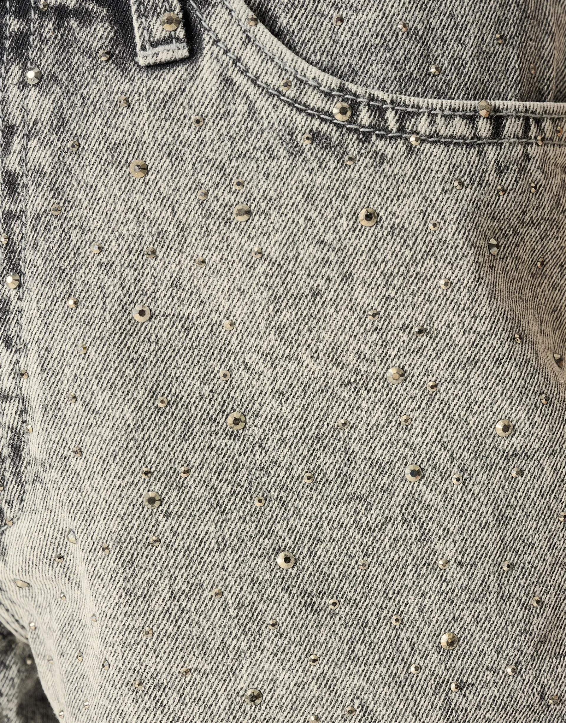 Shoeby Strass Denim Short Lichtgrijs<DAMES Shorts