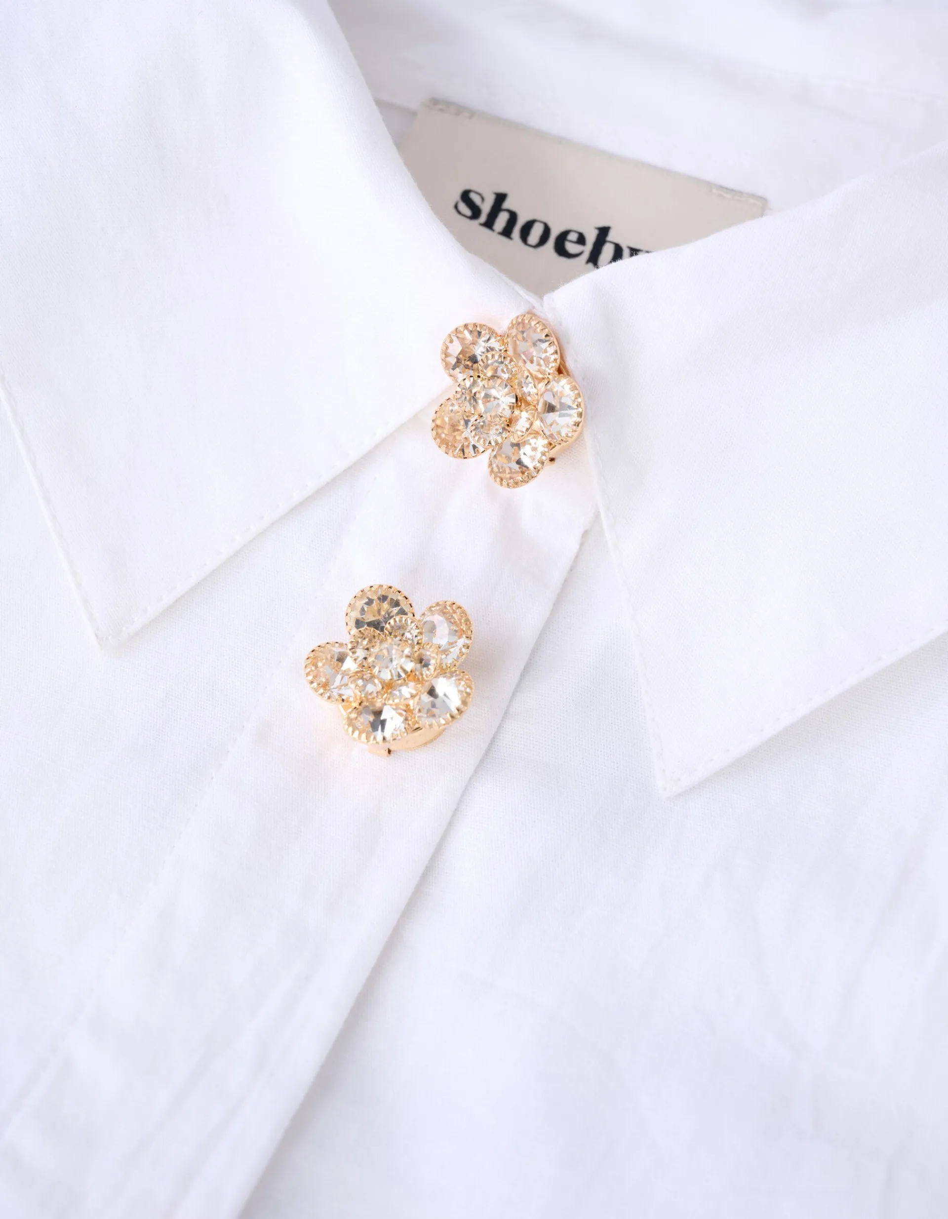 Shoeby Strass Flower Knopen Clips Goud<DAMES Overige Accessoires