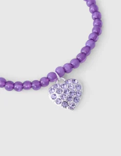 Shoeby Strass Heart Armband Paars< Sieraden