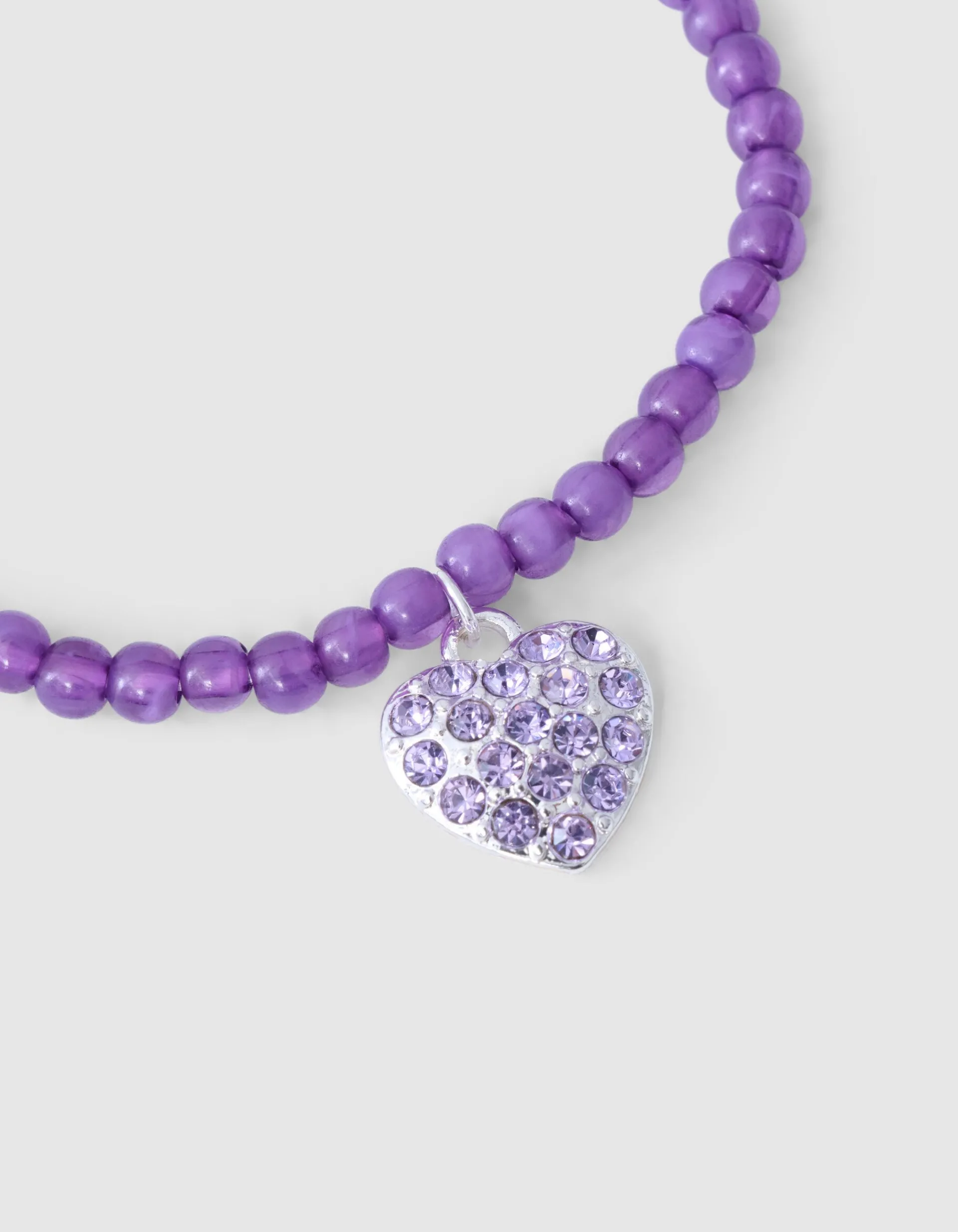 Shoeby Strass Heart Armband Paars< Sieraden