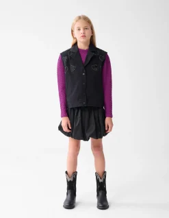 Shoeby Strass Heart Gilet Zwart< Gilets