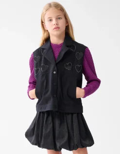 Shoeby Strass Heart Gilet Zwart< Gilets