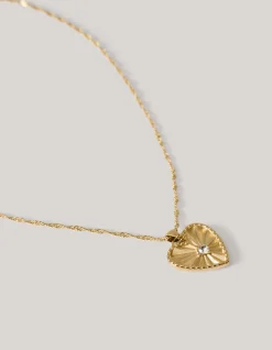 Shoeby Strass Heart Ketting Goud<DAMES Sieraden
