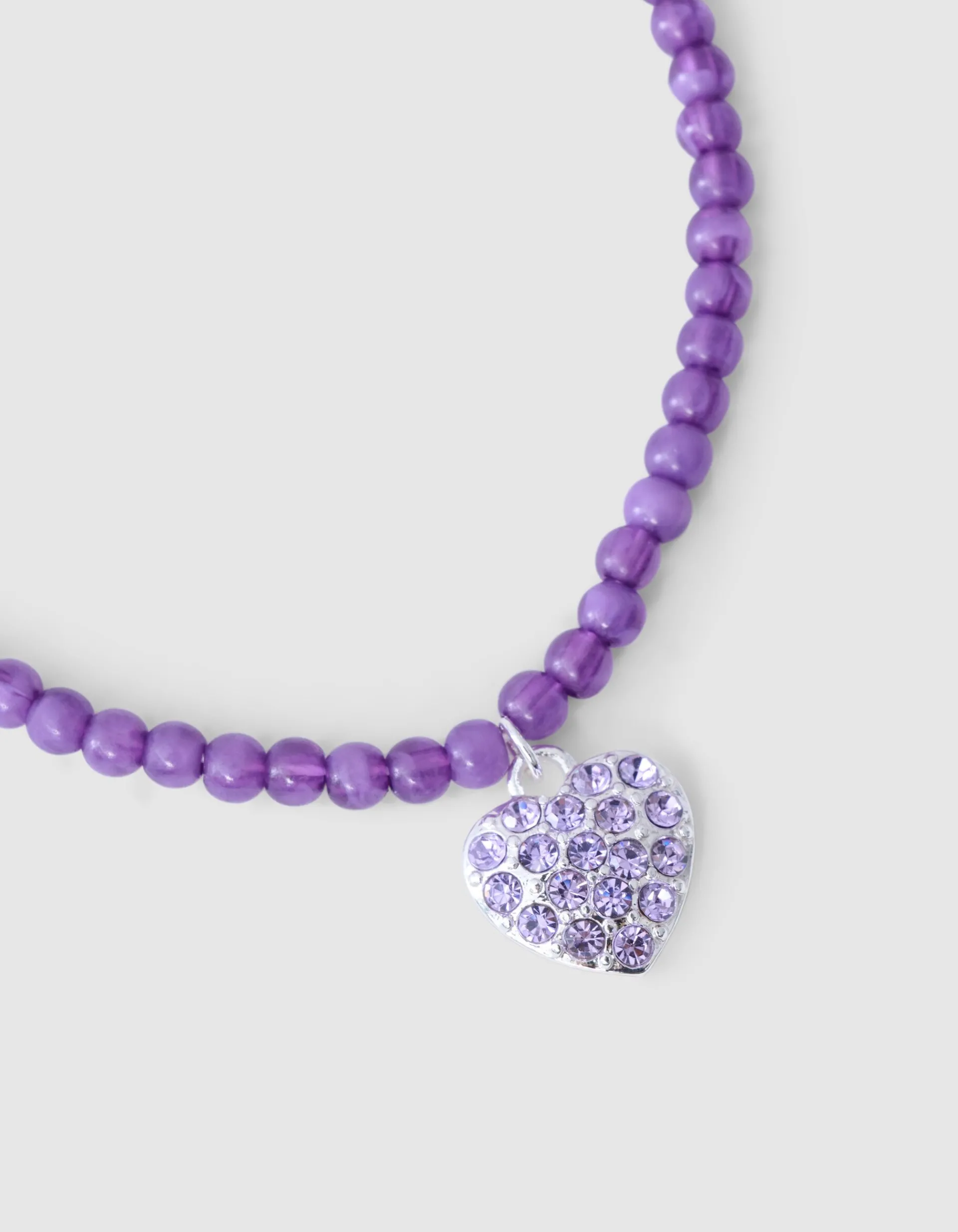 Shoeby Strass Heart Ketting Paars< Sieraden