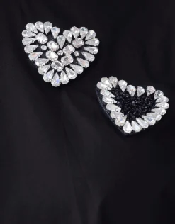 Shoeby Strass Heart Poplin Blouse Zwart<DAMES Blouses