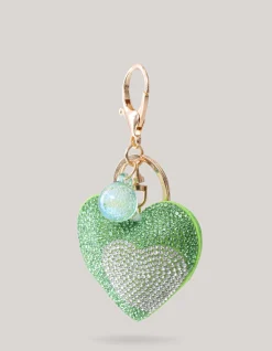 Shoeby Strass Heart Sleutelhanger Groen< Sleutelhangers