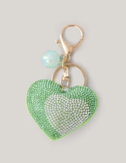 Shoeby Strass Heart Sleutelhanger Groen< Sleutelhangers