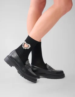 Shoeby Strass Heart Sokken Zwart<DAMES Overige Accessoires