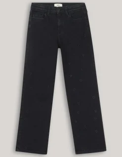Shoeby Strass Heart Straight Fit Jeans Zwart< Jeans