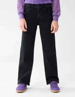Shoeby Strass Heart Straight Fit Jeans Zwart< Jeans