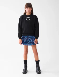 Shoeby Strass Heart Sweater Zwart< Sweaters En Hoodies