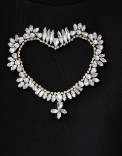 Shoeby Strass Heart Sweater Zwart< Sweaters En Hoodies