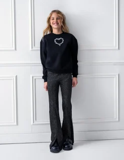 Shoeby Strass Heart Sweater Zwart< Sweaters En Hoodies