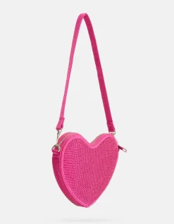 Shoeby Strass Heart Tas Roze<DAMES Tassen