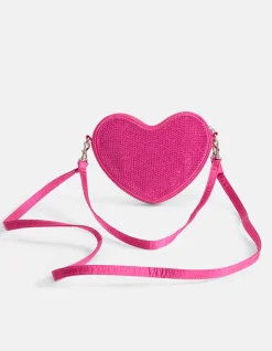 Shoeby Strass Heart Tas Roze<DAMES Tassen