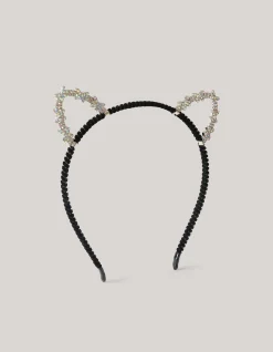 Shoeby Strass Katten Haarband Zwart< Haaraccessoires