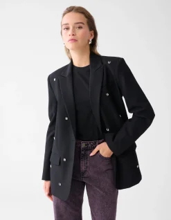 Shoeby Strass Letter Blazer Zwart<DAMES Blazers