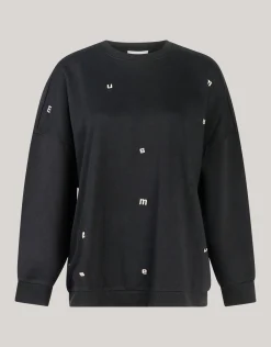 Shoeby Strass Letter Sweater Zwart<DAMES Truien En Sweaters