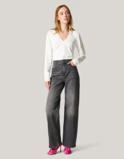 Shoeby Strass Rib Jersey Top Wit<DAMES Tops