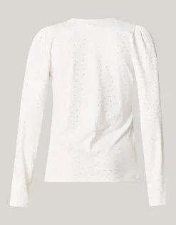 Shoeby Strass Rib Jersey Top Wit<DAMES Tops