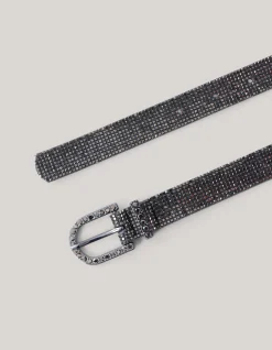 Shoeby Strass Riem Donkergrijs< Riemen