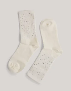 Shoeby Strass Sokken Gebroken Wit<DAMES Overige Accessoires