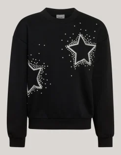 Shoeby Strass Sterren Sweater Zwart< Sweaters En Hoodies