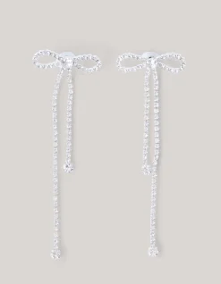 Shoeby Strass Strik Oorbellen Zilver<DAMES Sieraden