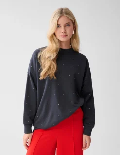 Shoeby Strass Sweater Donkergrijs<DAMES Truien En Sweaters